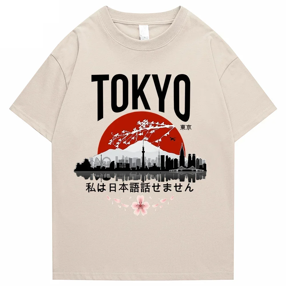 Funny Japan Tokyo Print T-Shirt Women Men Anime Short Sleeve Mens T Shirts Lovely Street T-Shirts Summer Fashion Tee Shirt