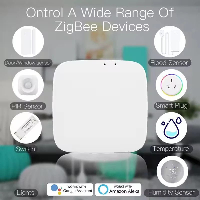 Moes Tuya ZigBee 3.0 Smart Gateway Hub Smart Home Bridge Smart Life APP Wireless Remote Controller Works with Alexa Google Home