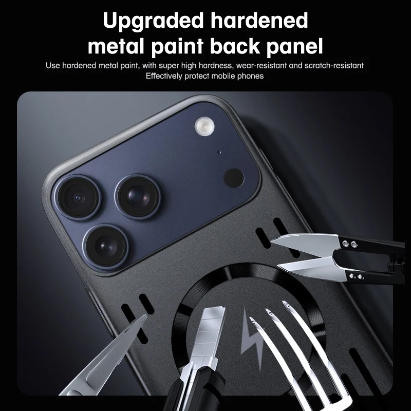 تصفيح تبديد الحرارة Magsafe المغناطيسي شحن لاسلكي جراب هاتف آيفون 17 برو ماكس 15 14 12 13 16 برو ماكس الغطاء الخلفي #5