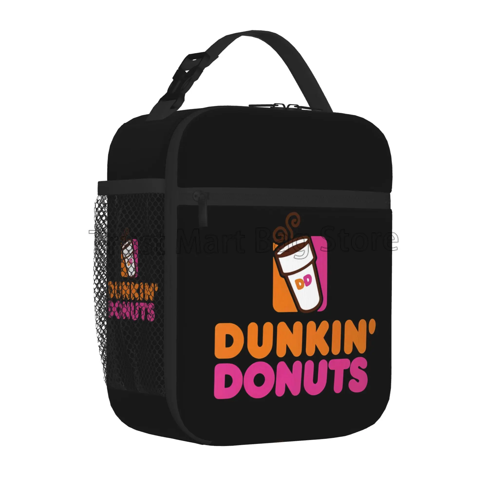 Dunkin Donuts Logo Print Insulated Lunch Bag Reusable Portable Waterproof Thermal Lunch Box Bento Tote for Office Work Picnic