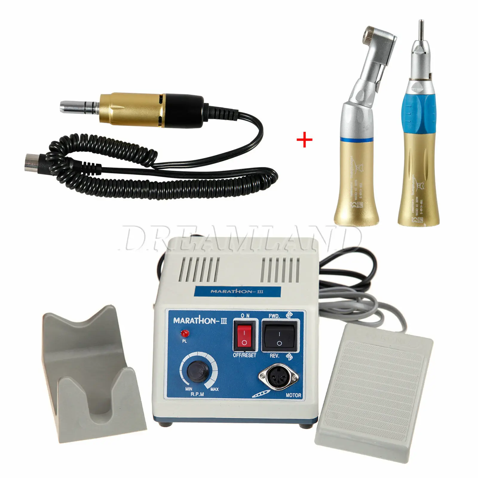 

Dental Lab Marathon Electric Micromotor Straight Contra Angle Handpiece Gold Color