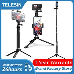 Telefon için alüminyum alaşım Tripod ile 90cm Selfie sopa Gopro Hero 12 11 10 9 8 7 5 DJI Osmo eylem 3 eylem kamera akıllı telefon