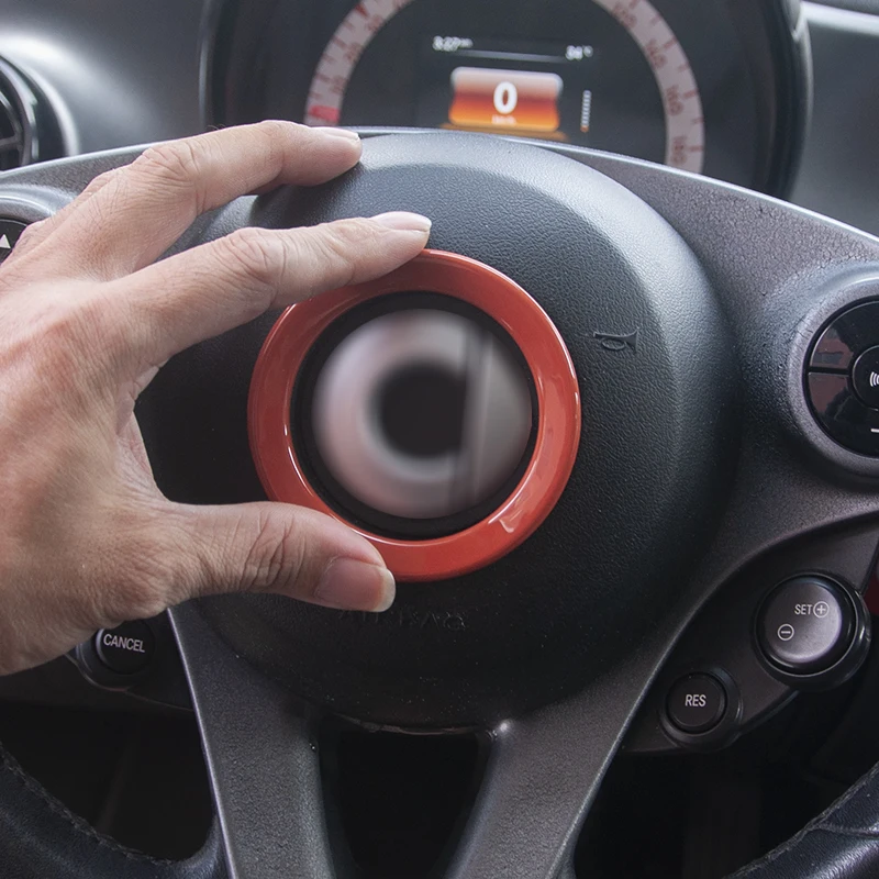 Car Steering Wheel Center Cap Decorative Ring Trim Cover Stickers For Smart 453 Fortwo Forfour W453 Interior Accessories Decora view 4