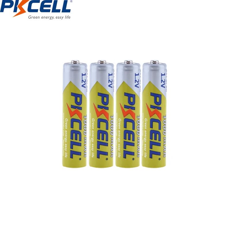 4 pz/lotto PKCELL 1.2V 1000mAh NiMh AAA batteria ricaricabile ni-mh 3A batterie AAA e 1 scatola batteria pc per giocattoli torcia