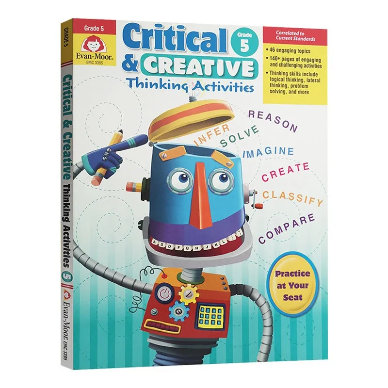 

Evan-Moor Critical and Creative Thinking Activities, Grade 5 Workbook,aged 9 10 11 12, English book 9781596734050