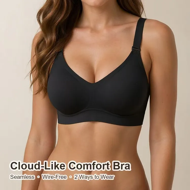 Plus Size Seamless Wireless Bra Push up Soft Comfortable No Underwire Full Coverage T-Shirt Style Supportive Bralette for Women