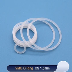 10/50 pz VMQ O Ring Guarnizione CS 1.5mm OD 5 ~ 80mm Bianco Rondella Impermeabile Rotonda O Forma Anello In Silicone Commestibile