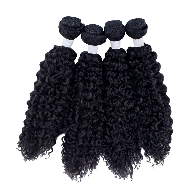 Afro Kinky Curly Synthetic Hair Weave 4 Bundles With 1Closure 5pcs/Lot Kinky Curly Bundles Hair Extension African Hair For woman