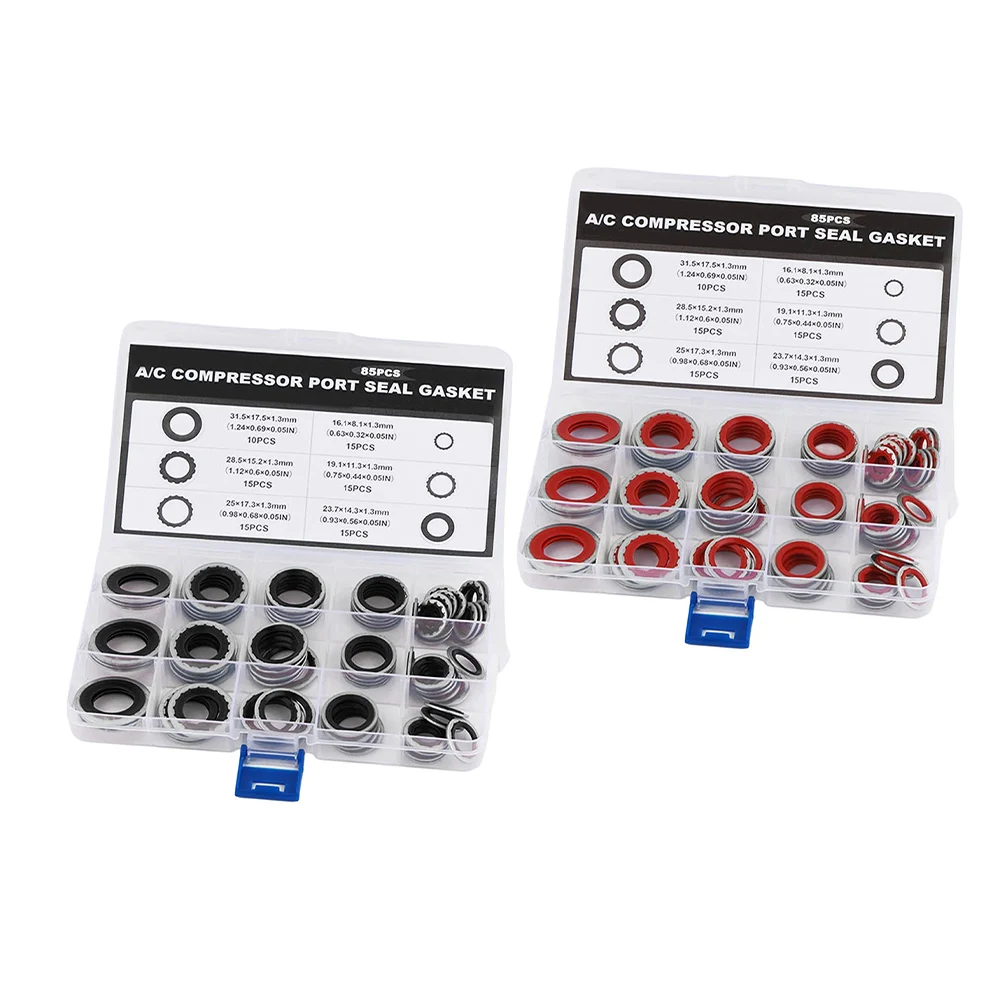 85PCS A/C Compressor Seal Washers Kit Air Conditioning Compressor Port Gasket Automotive Sealing Gasket Repair Parts view 5