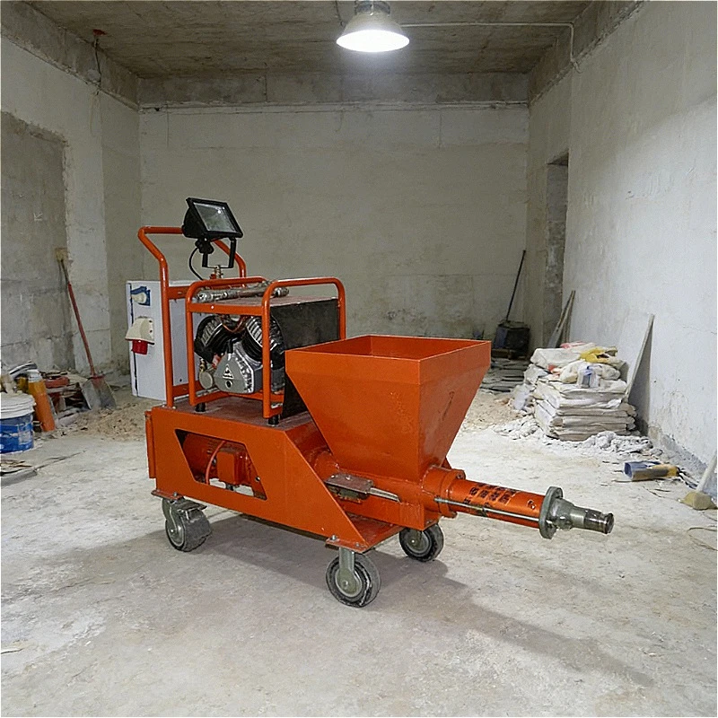 220V Single Phase Mortar Spraying Machine for Insulation Material Putty Wall Customized Silent Air Compressor