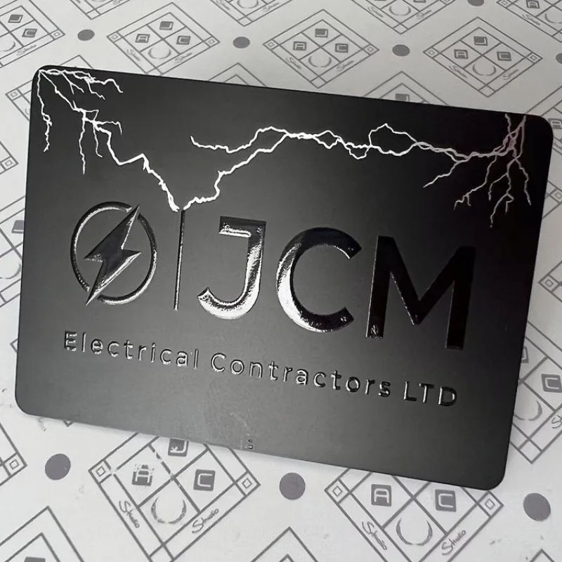 20 0.Zhang.Custom.Black Card Spot Business Cards Embossed Printing