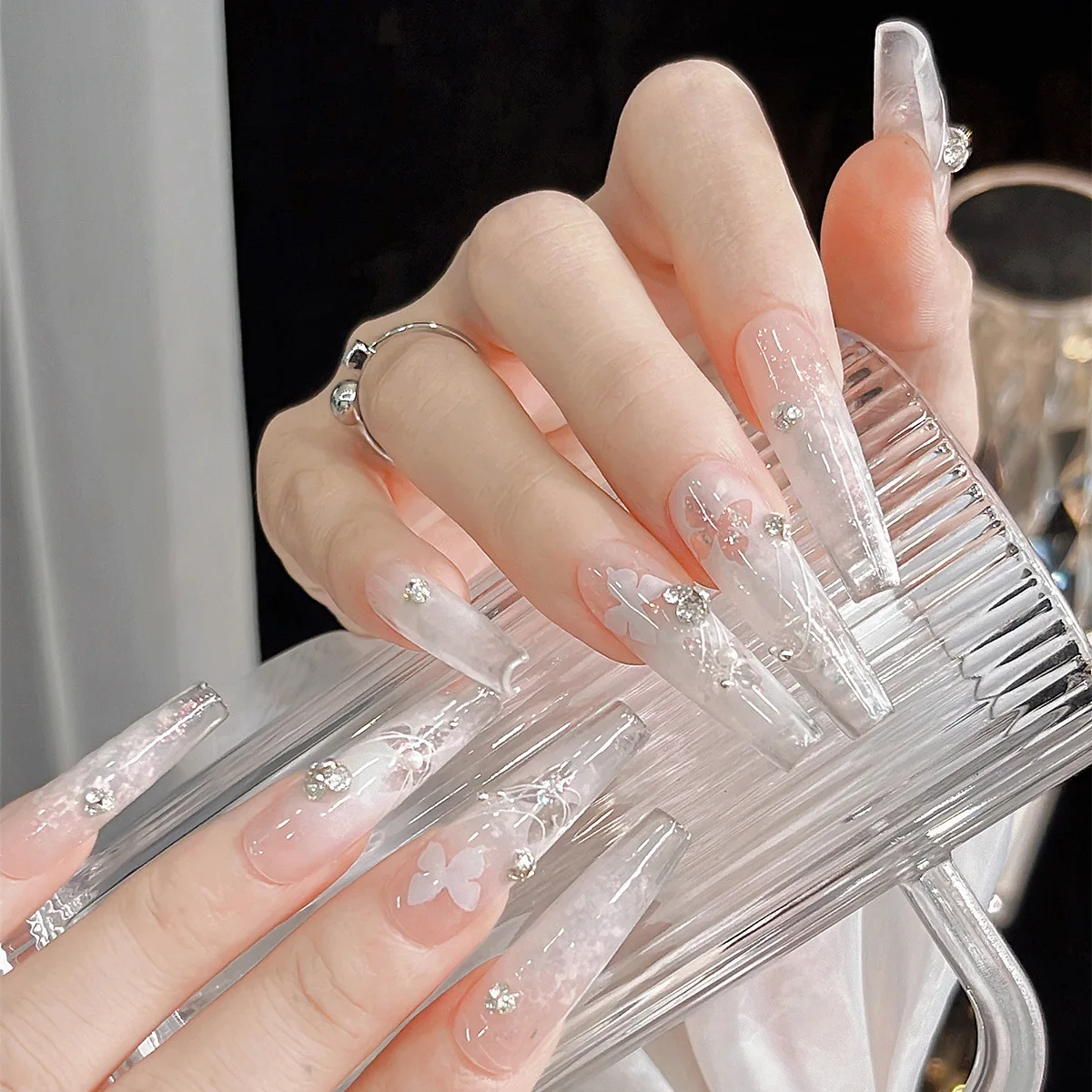 1 шт. трафареты для аэрографа, наклейки для ногтей, наклейки для ногтей, печать, трафарет для ногтей, инструмент «сделай сам» для женщин, украшение для маникюра