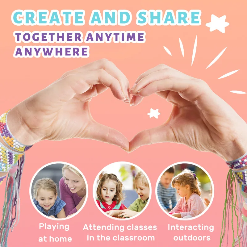 Diamond Paste Woven Diy Manual Dot Drill Bracelet Multi-Color Children's Cartoon Puzzle Dot Drill Toy