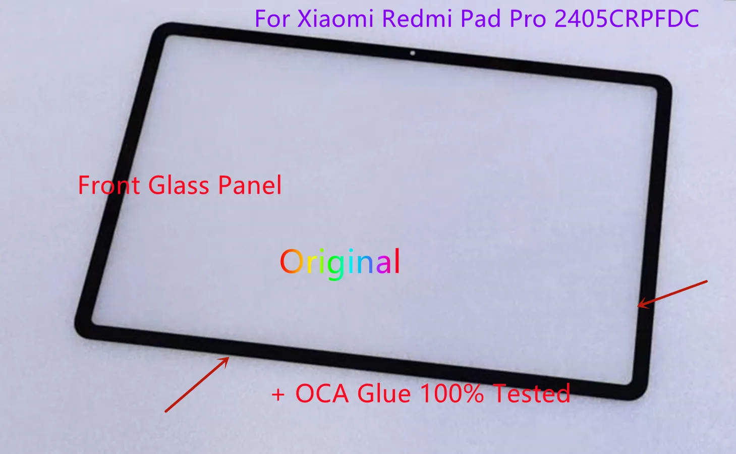 

Новый оригинальный 12,1-дюймовый сенсорный экран для Xiaomi Redmi Pad Pro 2405CRPFDC, передняя внешняя стеклянная панель + клей OCA, 100% тестирование