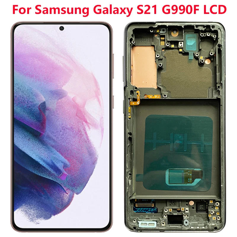 

Super Amoled For Samsung S21 5G G991B G990F LCD Display Touch Screen 6.1'' Frame For S21 LCD Digitizer Panel Assembly