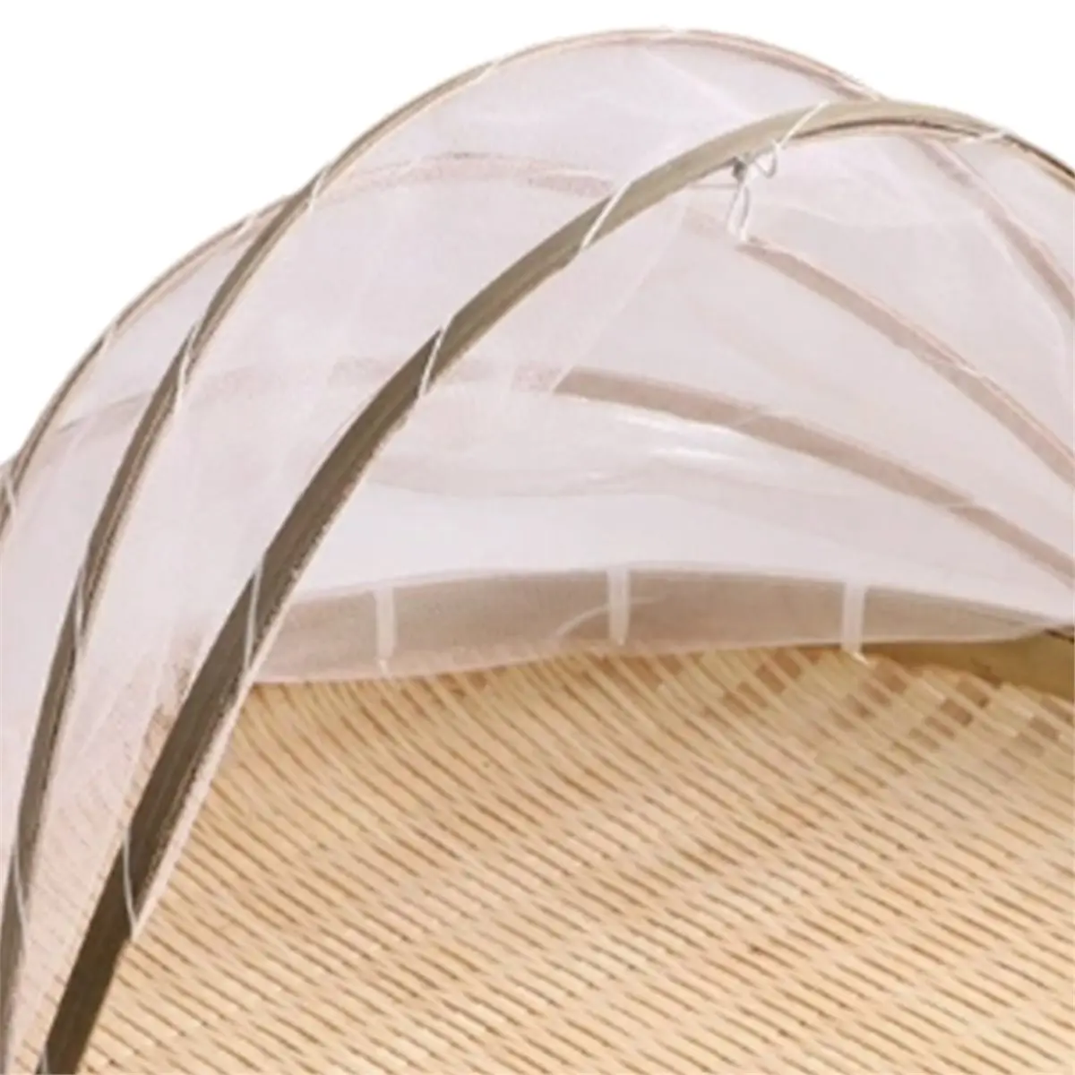 Anti-Insect Dustproof Basket Anti-Mosquito Hand-Woven Tent Basket Fruit Vegetable Tray Mesh Drying Dustpan Food 3pcs