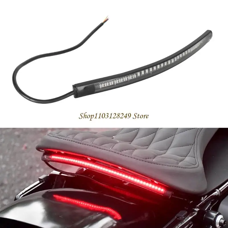 N5KD 48 LED Motorcycle License Plate Light Strips with Double Color Function for Brake Turn Lighting