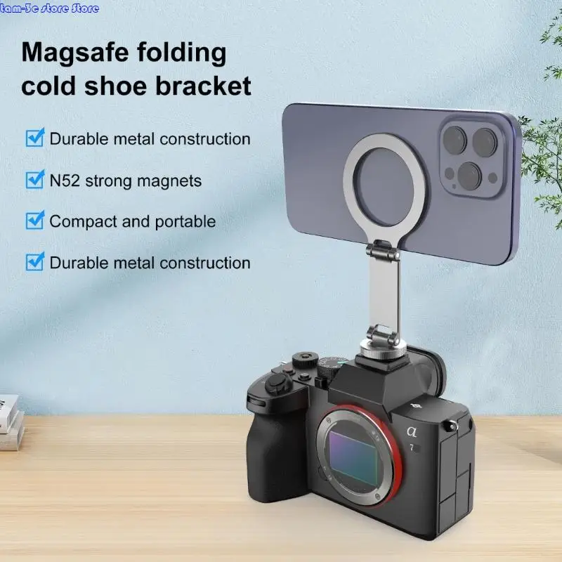 Quick Release Phone Mount Featuring Foldable Design and Cold Shoe Adapter for Travel Photography