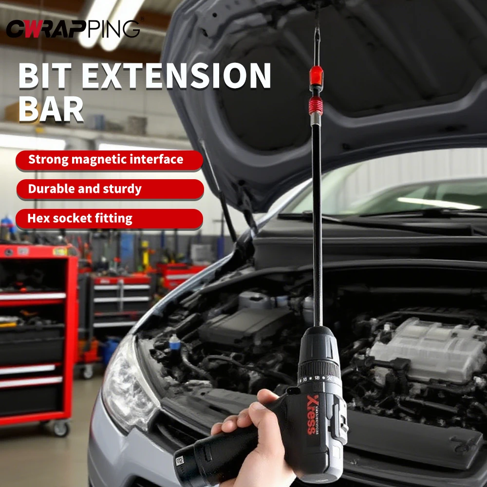 

Hexagonal Handle Red Three Piece Set Quick Release Self-locking Extension Rod 60/100/150mm Screwdriver Head Extension Rod Tools