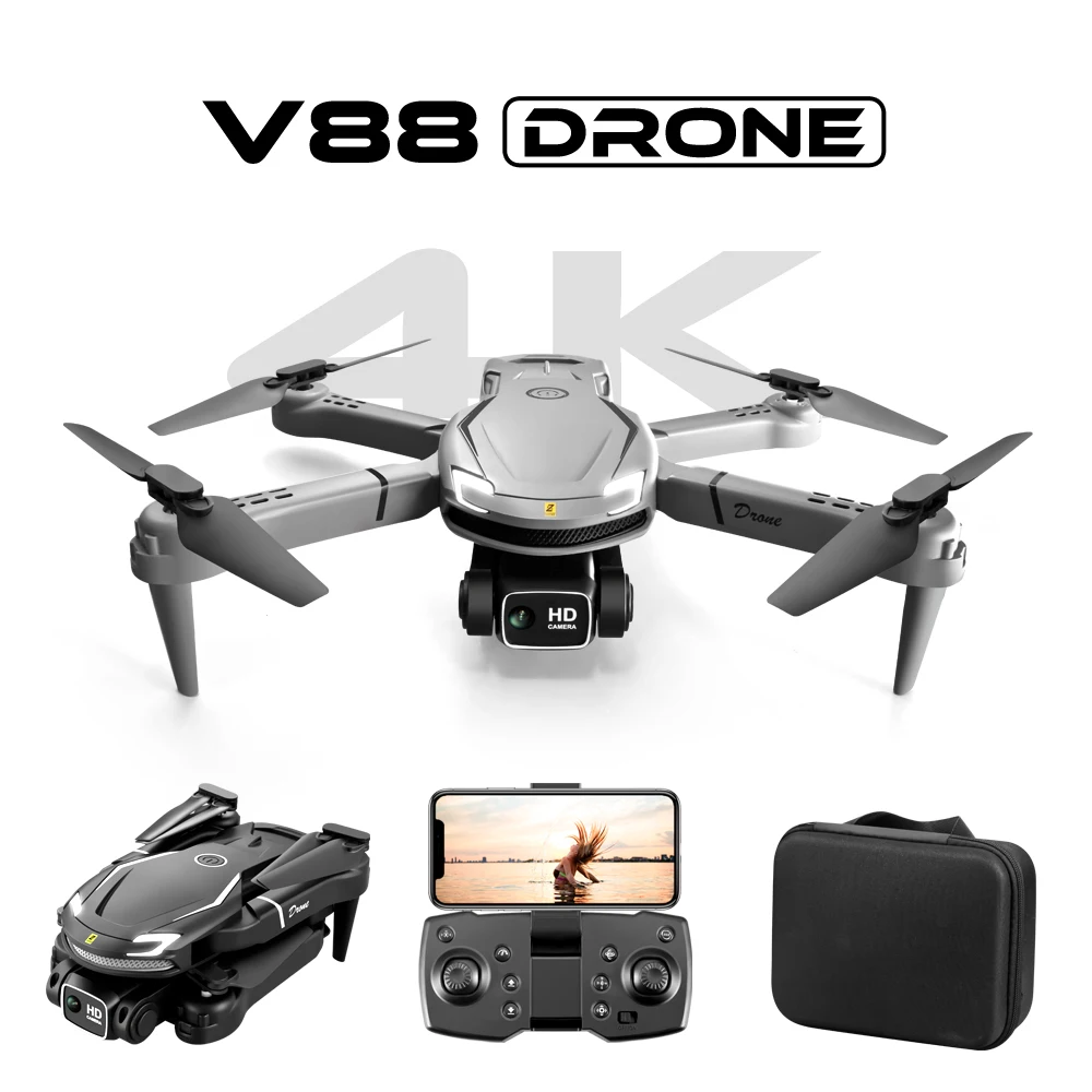 V88 4k drone with video camera professional Auto remote control adult Shooting race rc lens quadcopter  minidron  dji drone 2023