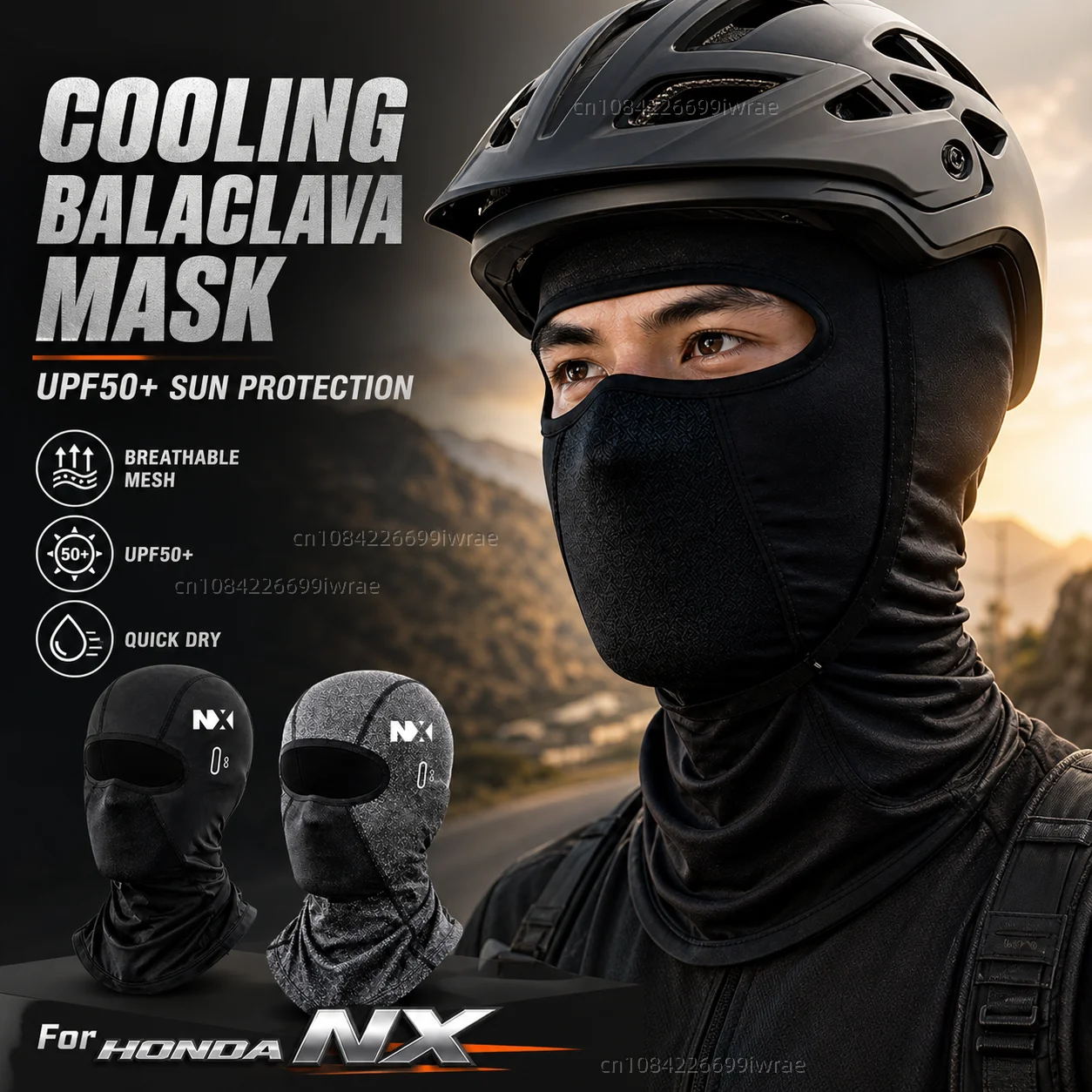 Cooling Motorcycle Balaclava Mask UPF50+ UV Protection Breathable Face Cover Summer For HONDA NX400 NX500 NX 400 NX 500