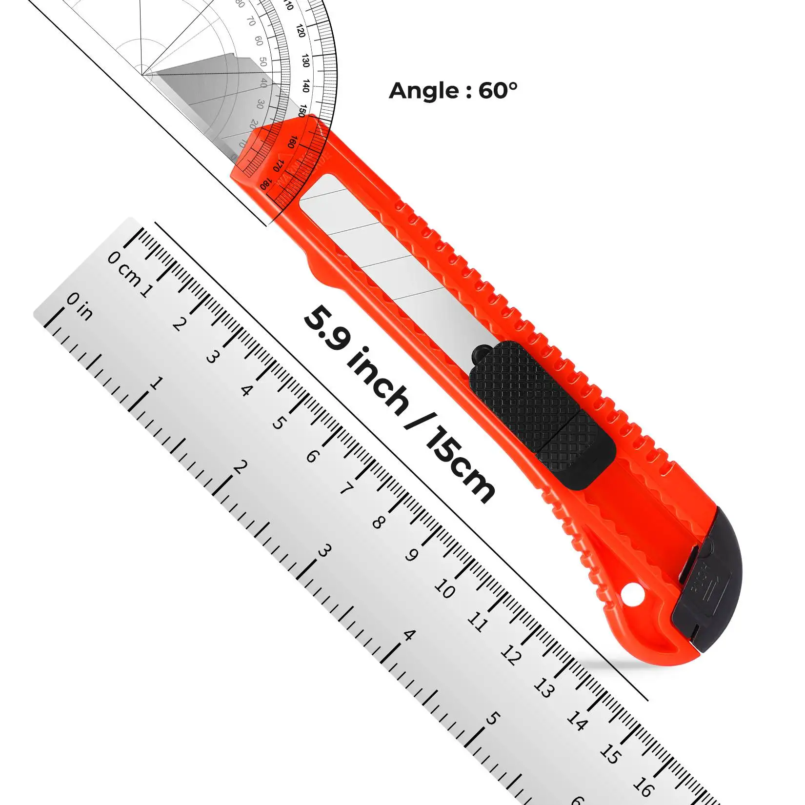 14 Pack Box Cutter Retractable, Box Cutter Knife with 18mm Wide Utility Blades, Sharp Utility Knife Retractable