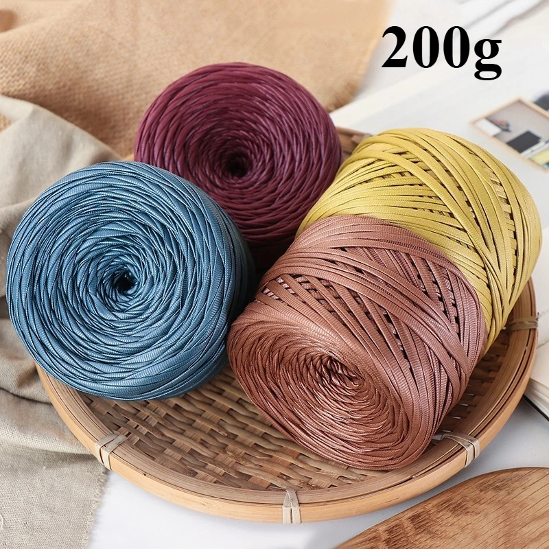 Nappa Matte Imitation Leather Fabric Thread,DIY Woven Bag Fashion Jacket Crochet Thread,Handmade Accessory Yarn,200g Chunky Yarn
