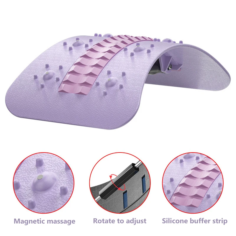 

New Back Massager Lumbar Soothing Device Lumbar Spine Stretcher for Back Pain Relief Strain Prevention Yoga Spine Correction