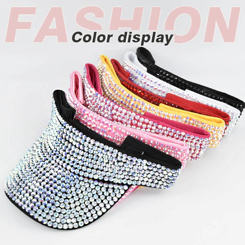 Men Women Diamond Sports Cap Empty Top Beach  Hats Baseball Caps Rhinestone Hats Korean Style Hats Women cap