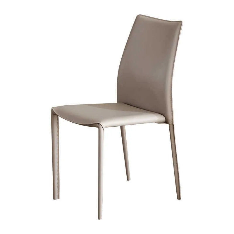 

Light luxury dining chair home Nordic designer minimalist dining table can be stacked Italian hotel saddle leather