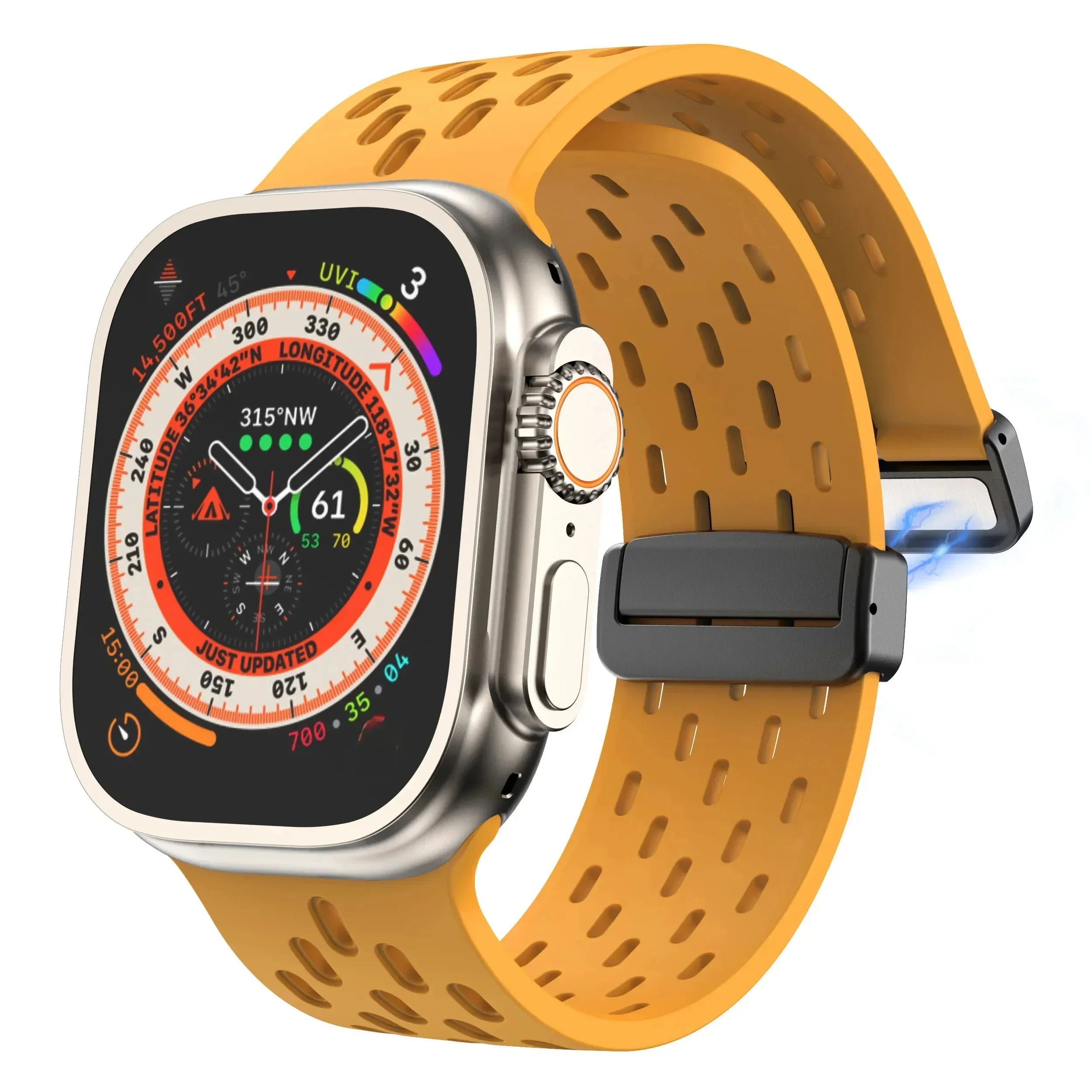 Magnetic Strap For Apple watch ultra 2 band 49 44 45 40 41 38mm S10 42 46 MM Silicone Bracelet iWatch Series 9 7 8 se 6 5 Correa