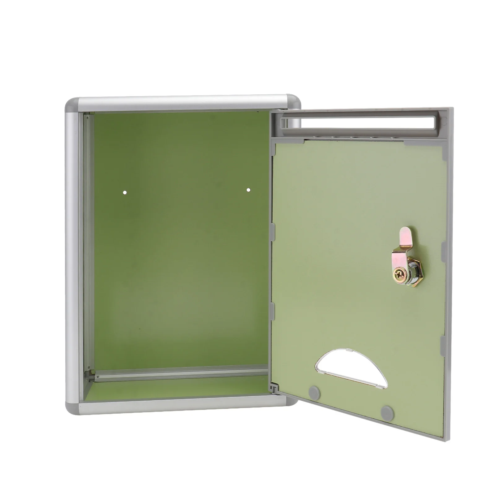 1Pcs Aluminum Alloy Lock Box Silver Grey Wall-Mounted Suggestion Complaint Mailbox Security Ballot Letter Container