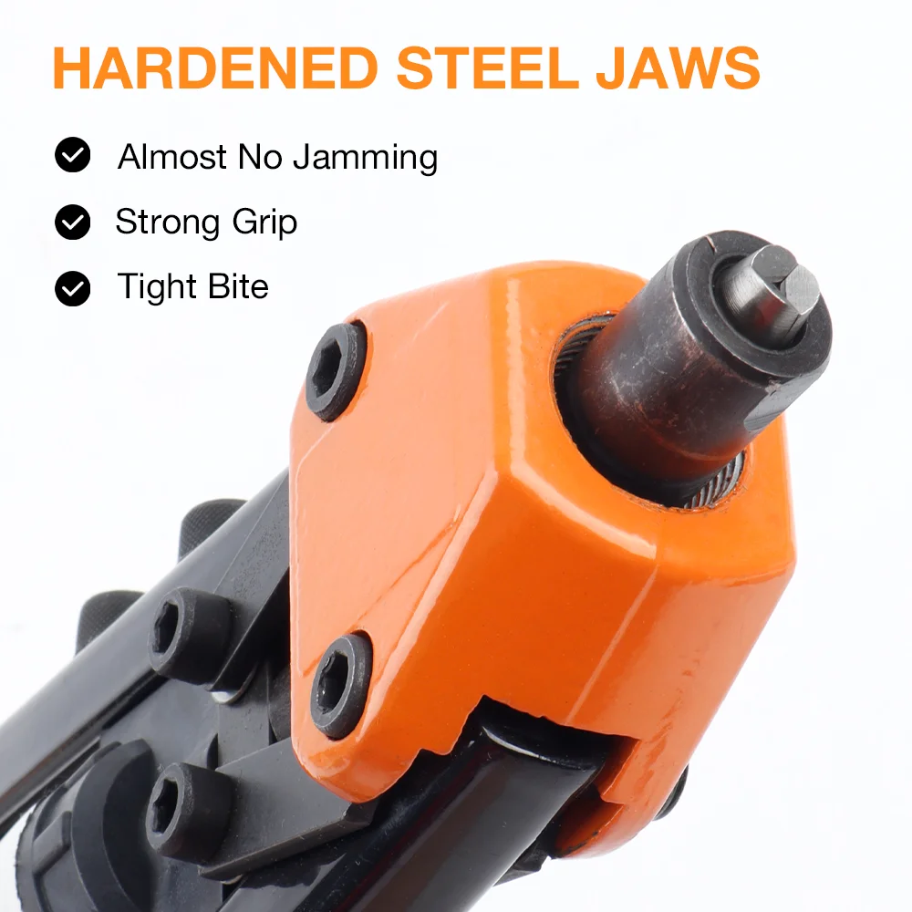 Cordless Rivet Gun Kit Heavy Duty Labor-saving Rivet Nut Tool with 5 Nosepieces Manual Professional Pull Gun with 250pcs Rivets