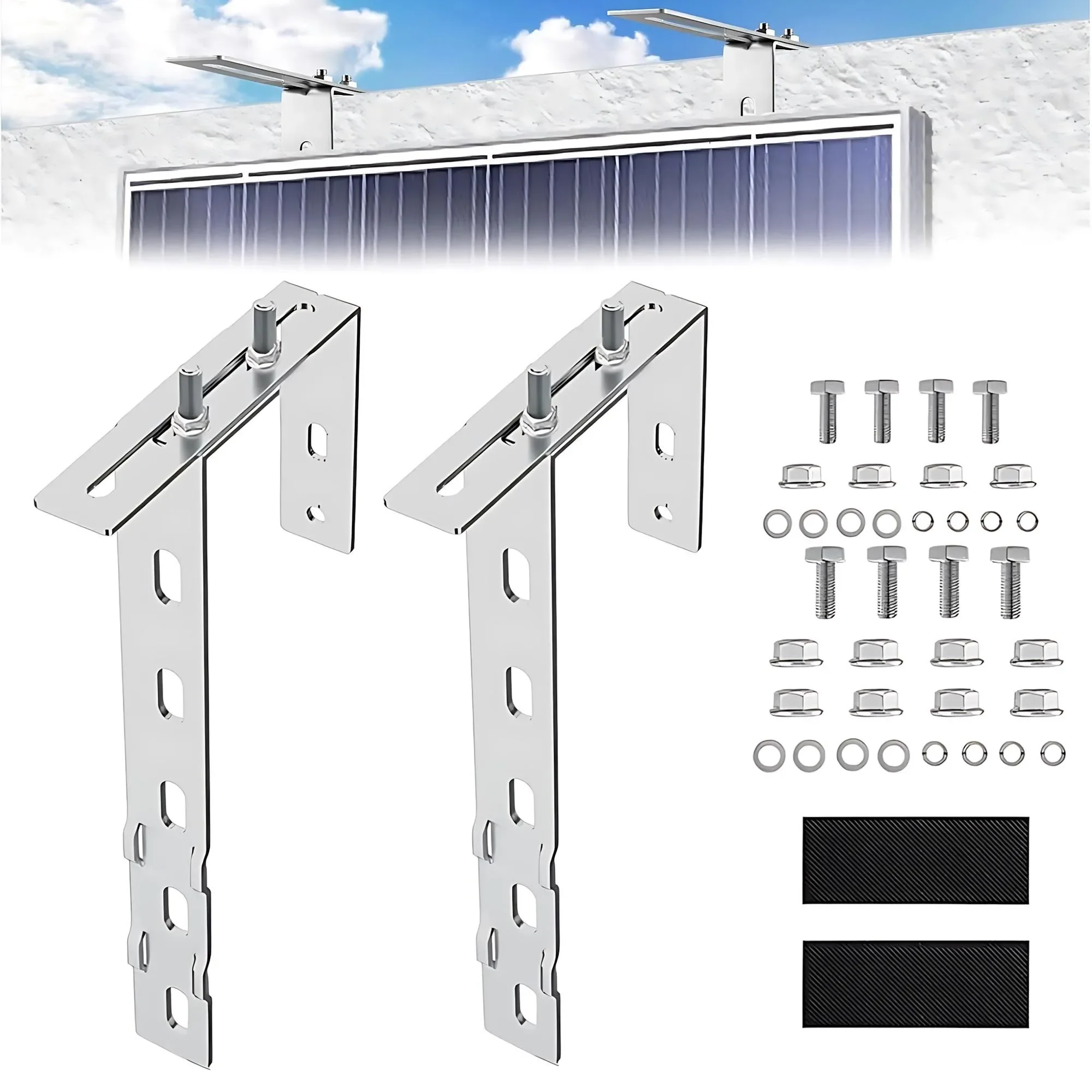

2 Hooks for Balcony Power Plant Bracket, Solar Panel Mount Hook, Balcony Bracket for Solar Panels Hooks, Brackets