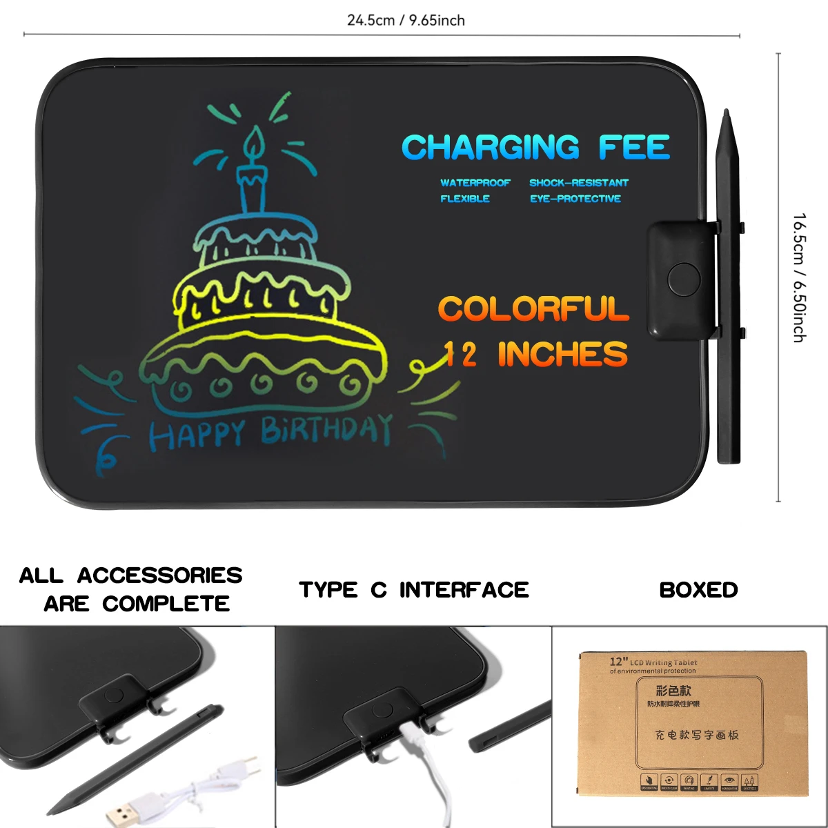 12 بوصة LCD لوحة الرسم تابلت للكتابة أرقام السبورة السحرية أدوات الرسم التعلم والتعليم لعب للأطفال الهدايا