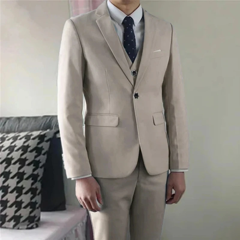 

KX109 Slim Fit 3 Piece Wedding Suit Men's Business Casual Blazer Wedding Blazer Jacket Pants Vest Groomsmen