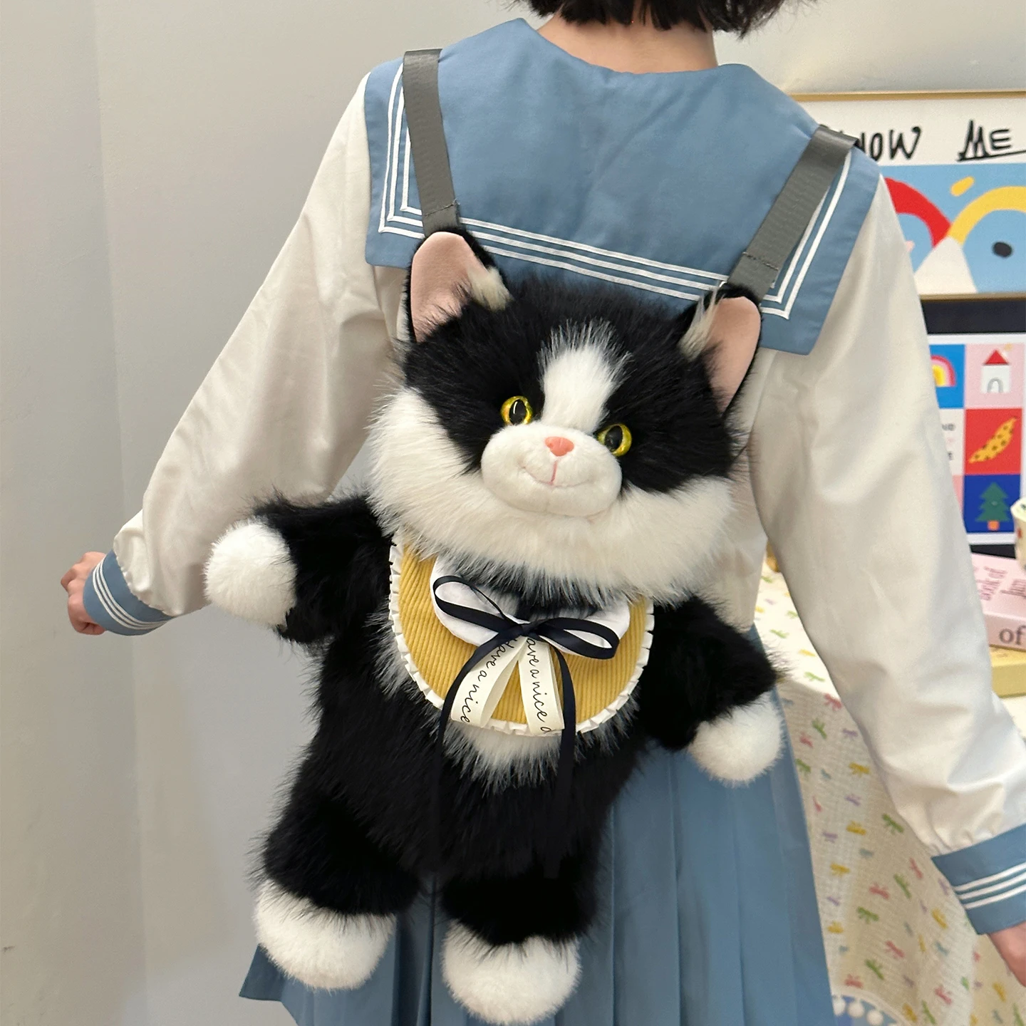 

Cute Realistic Ragdoll Backpack Women Cat Plush Doll Small Capacity Daypack Lolita Cartoon Personality Mochilas Mujer