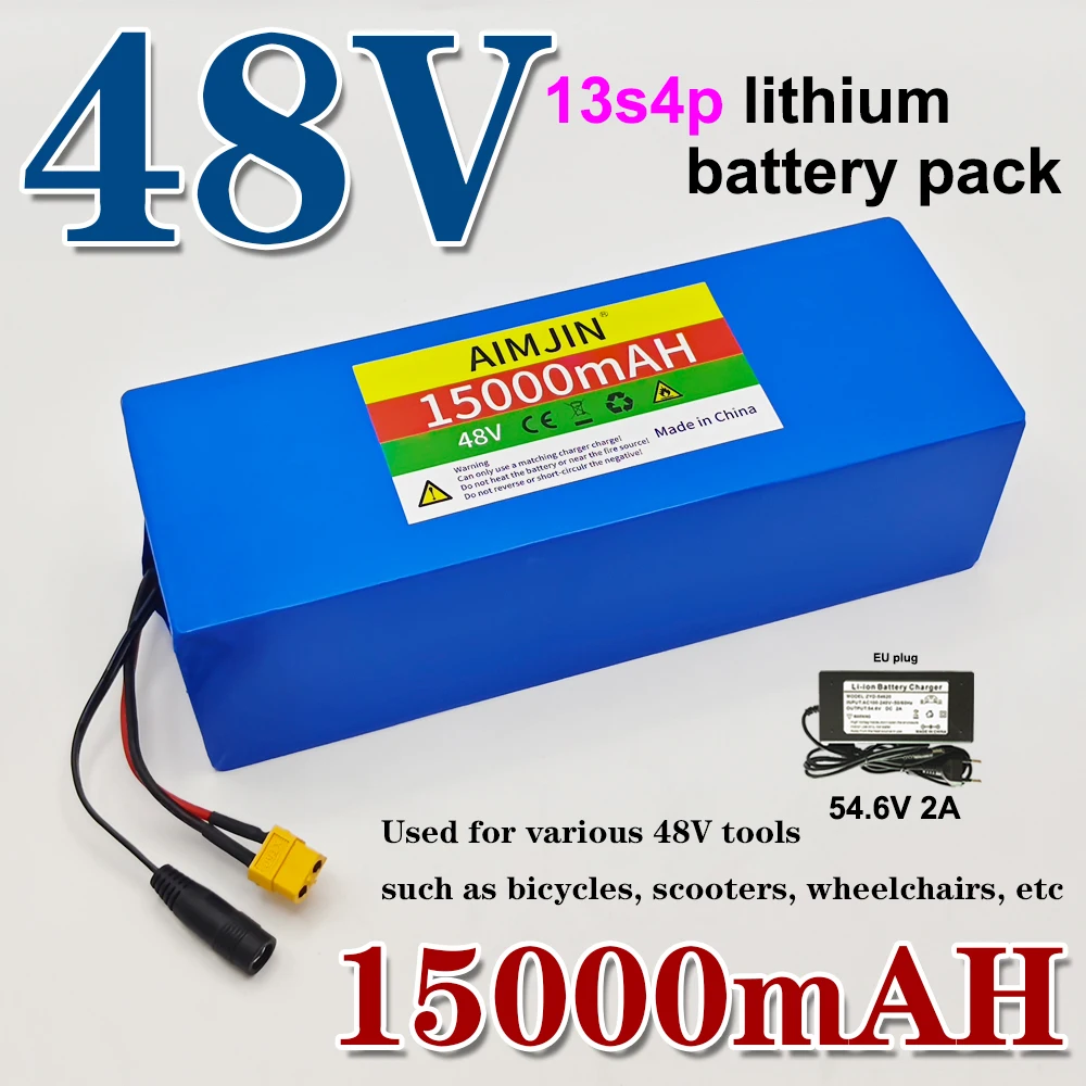 

48V 15Ah High-Power 18650 Lithium Battery Pack 13S4P Configuration for Various Transportation Vehicles 800W