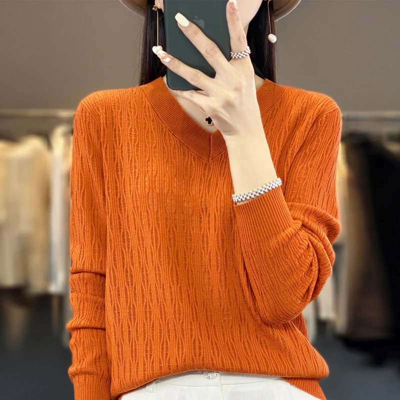 

2023 New Cashmere Sweater Women's Pullover Spring and Autumn Women's Cashmere Sweater Knitted Pullover Fashion Sweater