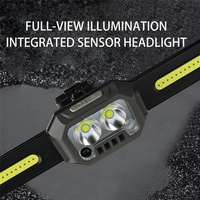 ABYM LED Sensor Head Light Lamp 1000 Lumens COB Silicone Lightweight For Running Hiking Camping