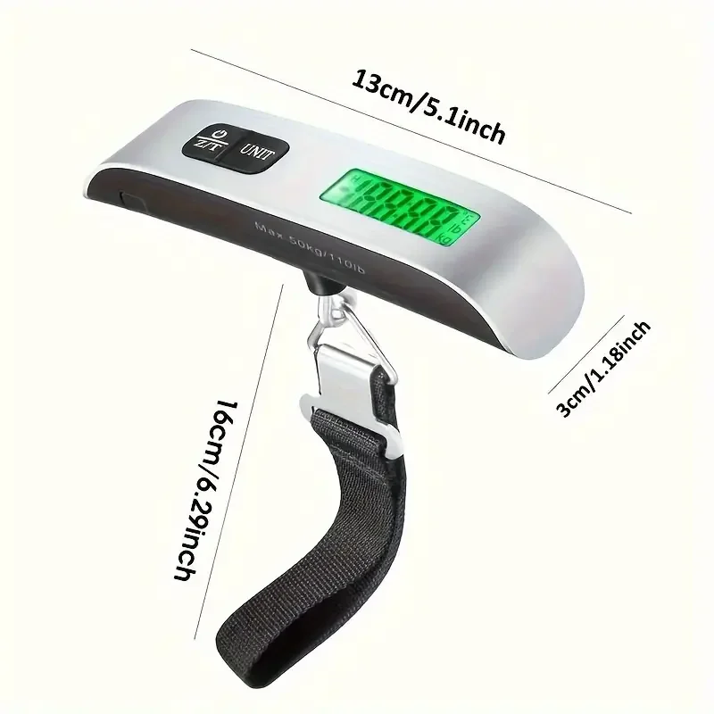 Digital Luggage Scale 110lbs Hanging Baggage LCD Display Portable Suitcase Weighing Scale Travel Luggage Weight Scale Tool