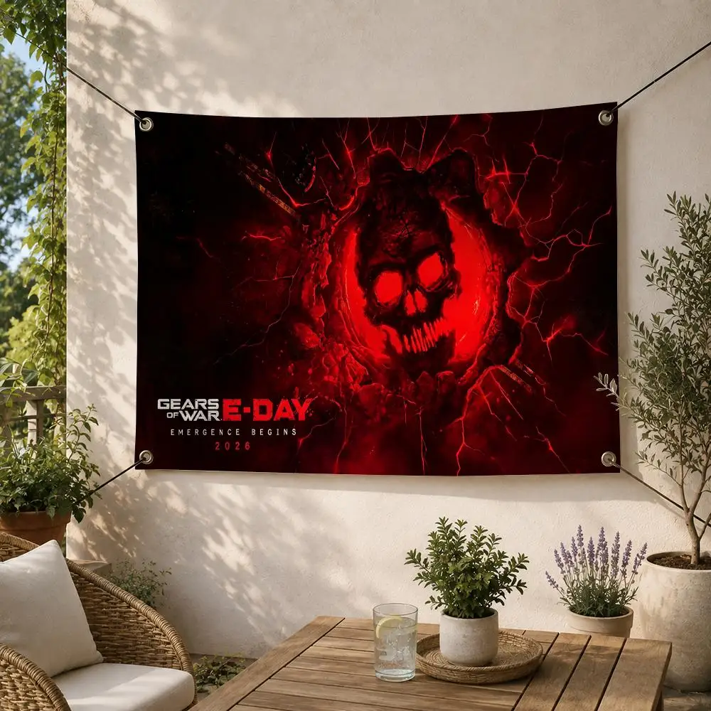 Game-Gears Of War Action Shooter Flags Decorative Flag Banner for Outdoor Garden Yard Camping Party Home Wall Hanging Decor