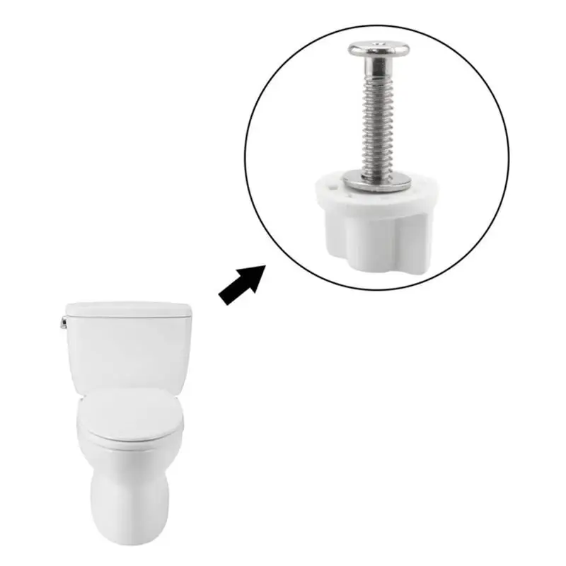 2Pcs M6 Toilet Seat Hinge Bolt Screw Fixings Replacement Parts Top Mounted Hinge Toilet Seat Repair Parts