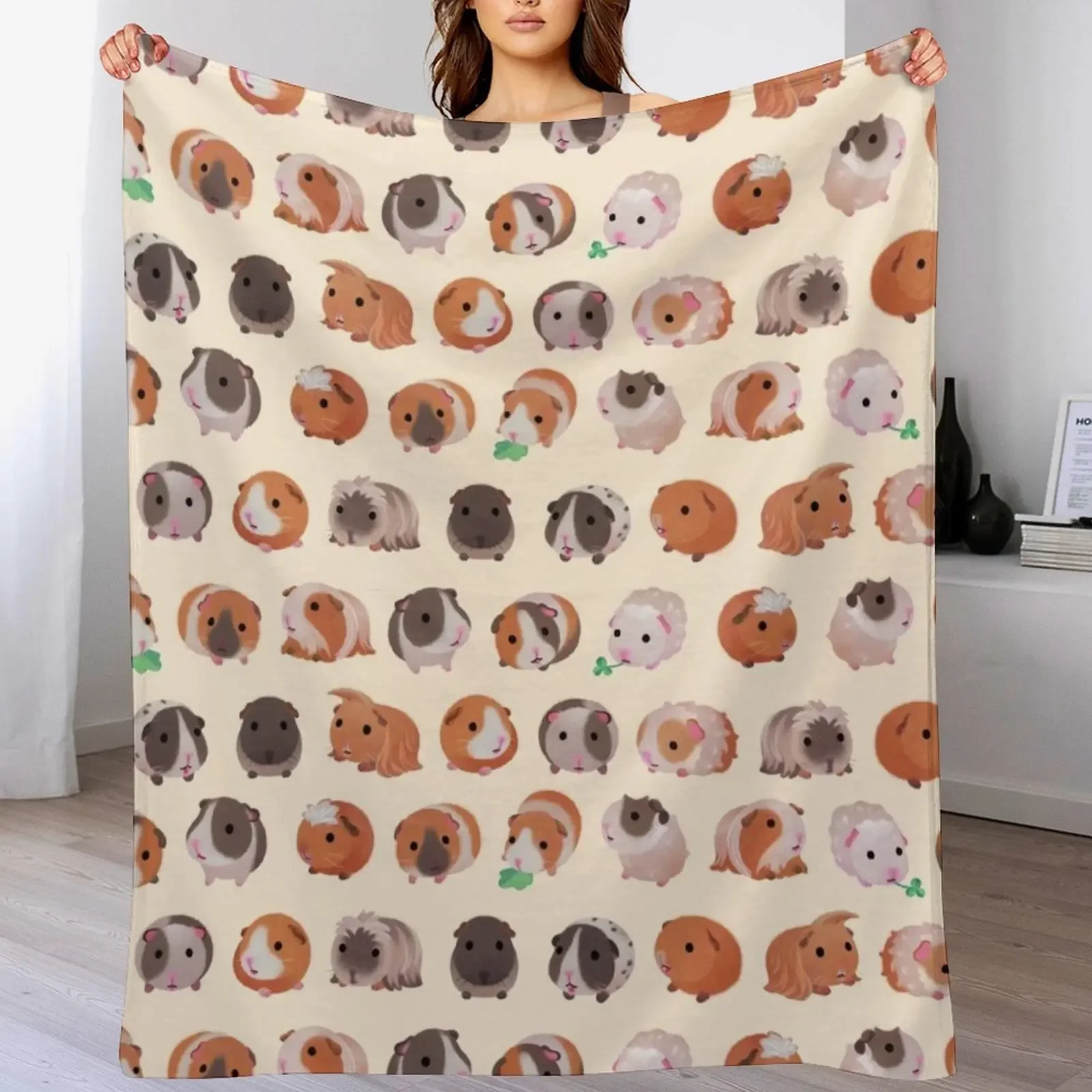 Guinea pig day - bright Throw Blanket Moving halloween Nap Blankets