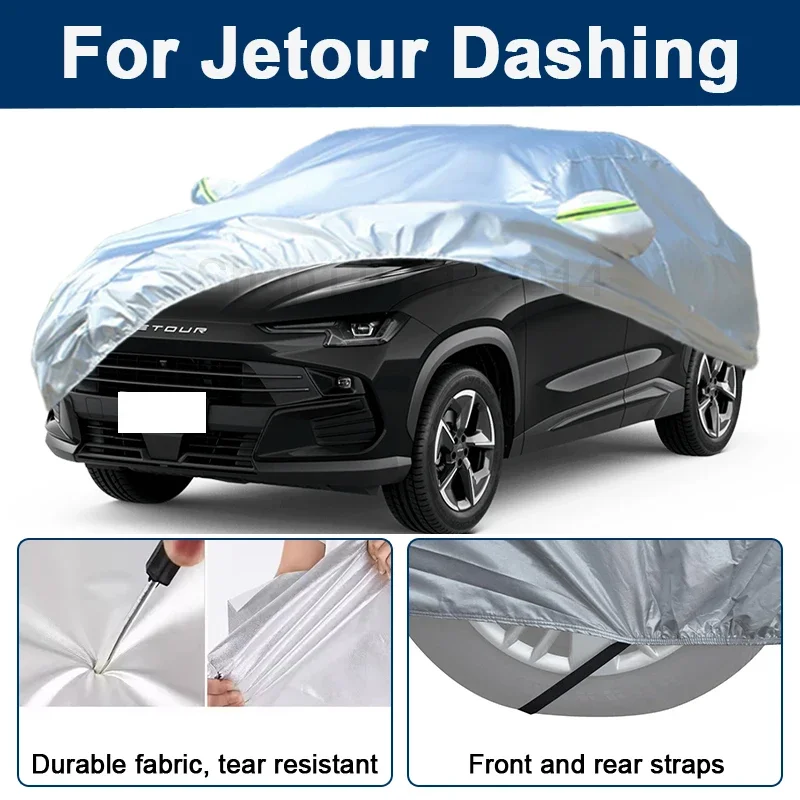 

Outdoor Full Car Cover For Jetour Dashing with Reflective Strips Waterproof Snowproof Dustproof UV Protection Auto Accessories