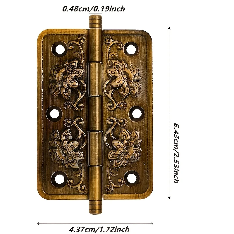2 Pieces Thick Solid Brass Heavy-Duty Hinge for Furniture Butterfly H-Type Folding Hinges for Wardrobe & Cabinets Hardware