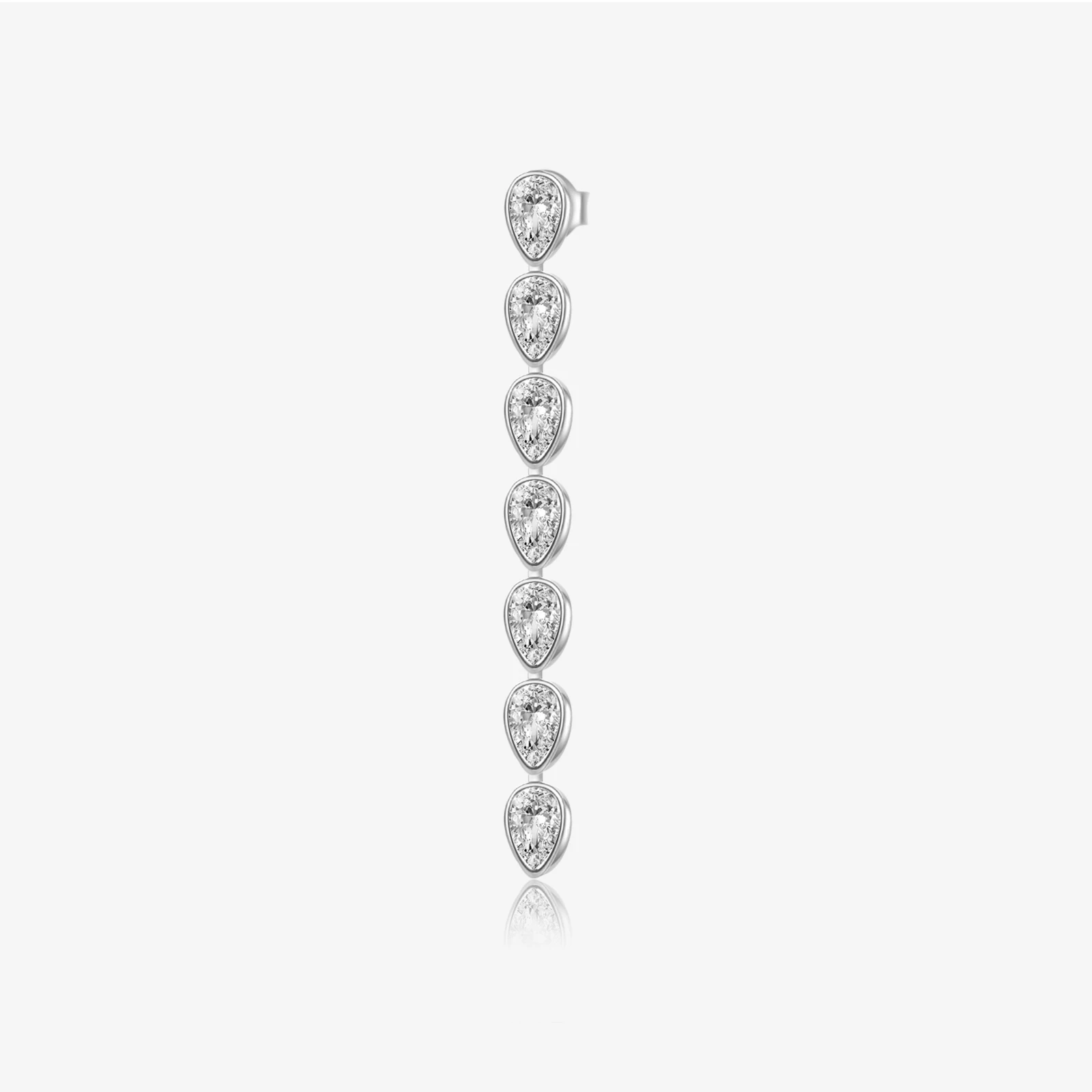 VEWANT Women 925 Sterling Silver Pear Zircon CZ Long Chain Drop Earring Clips 1PCS Women Luxury Fine Daily Jewelry Accessories
