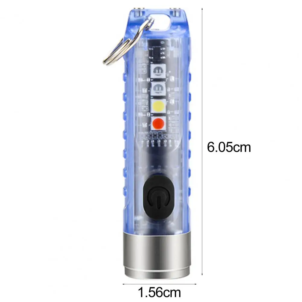 Keychain Flashlight High Brightness IP66 Waterproof Rechargeable One-Key Start USB Charging LED Torchlight Emergency Lamp