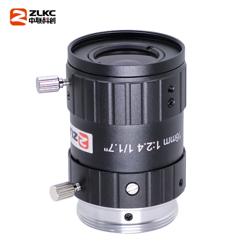 ZLKC FA عدسة ماكرو عالية الدقة ، أجزاء الدوائر التلفزيونية المغلقة للكاميرا جبل C ، آلة الرؤية المنخفضة ، F2.4 ، 16 مللي متر ، 12MP ، 1.7"