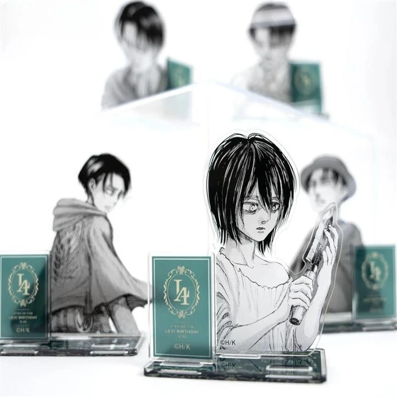 Ataque em titã levi ackerman figura acrílica anime eren suporte modelo boneca ornamentos de mesa exibição estátuas coleção modelo brinquedos